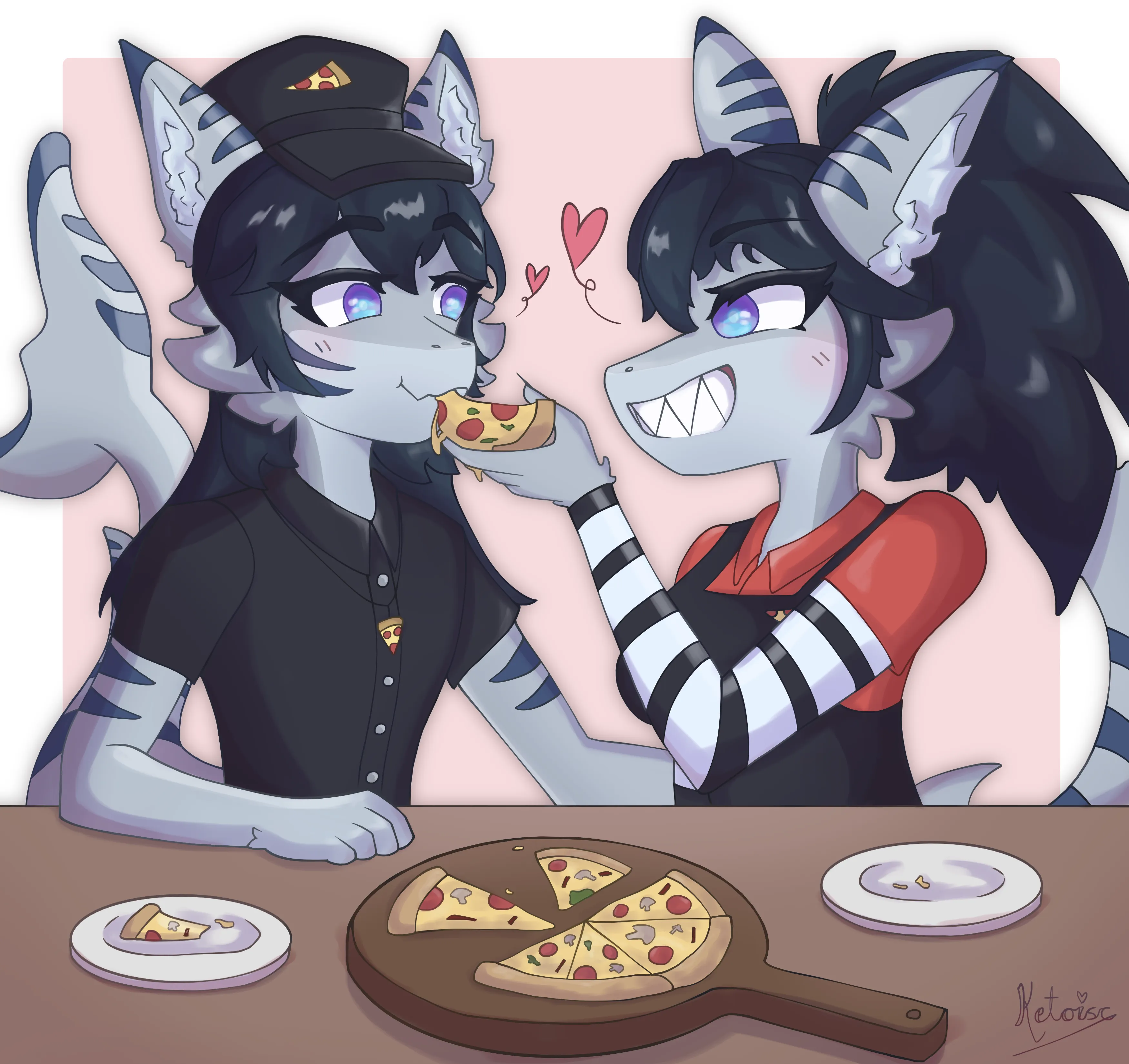 Zaark drawing — Zaark with his sister, Roni