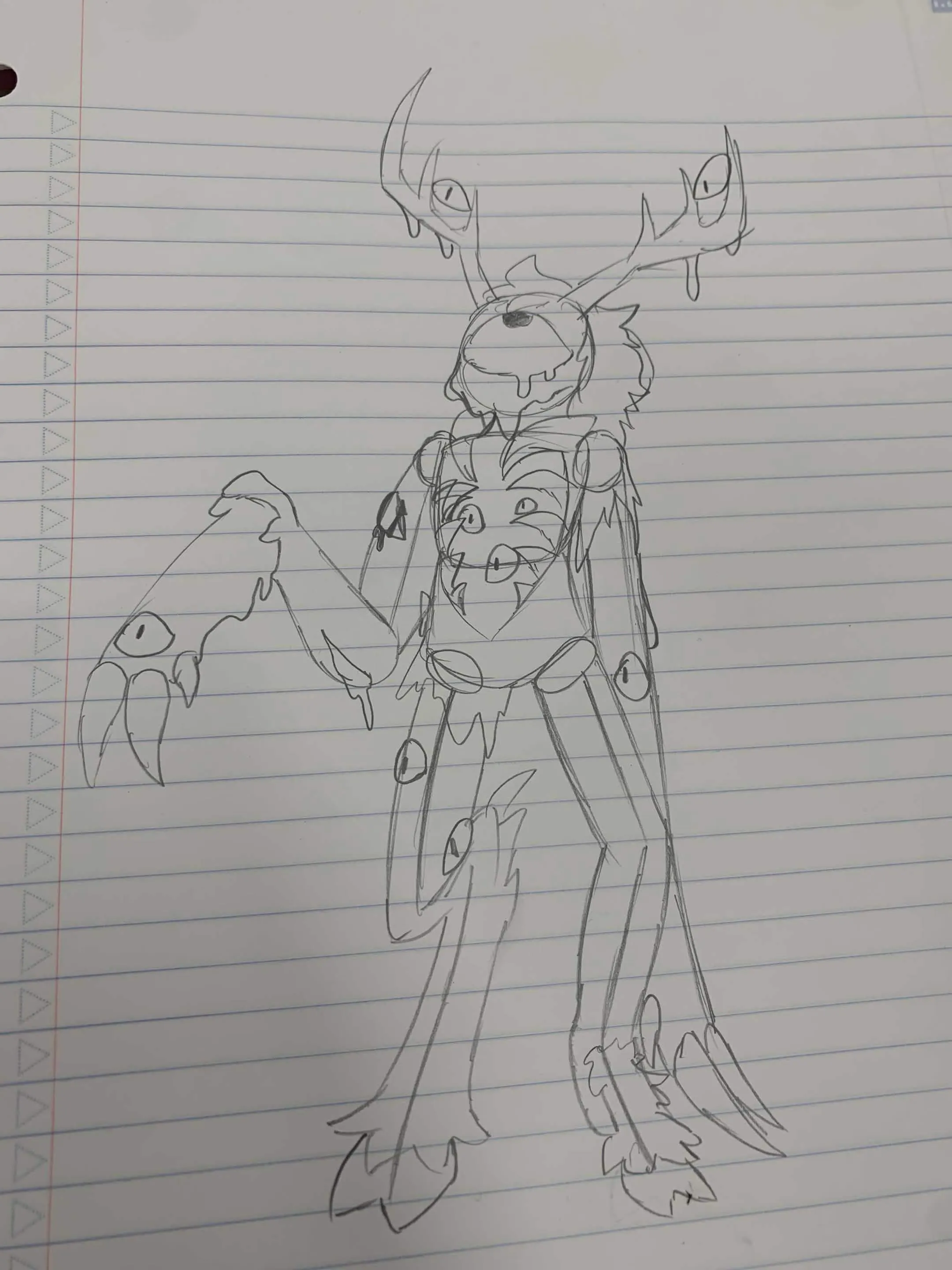 X-415-1 AND  X-415-2 drawing — “The first ever documentation of X-415-2, collected from the sole survivor of Site X-0209’s Breach. We are still unsure of its…weeping nature.”